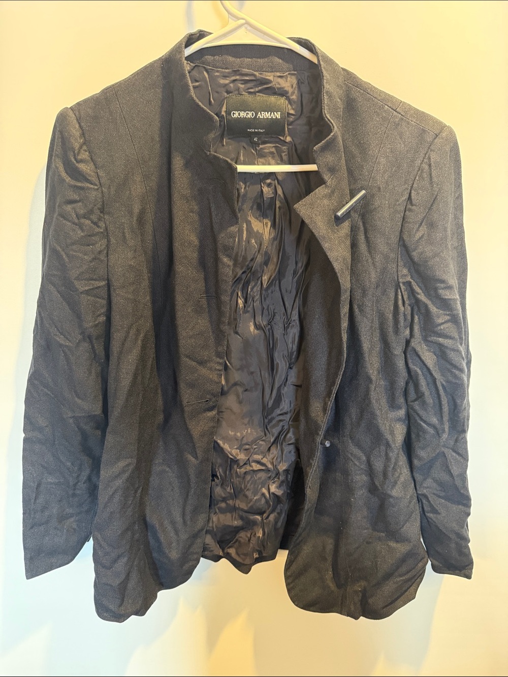 Giorgio Armani Dark Gray Women's Tailored Blazer, size: 42